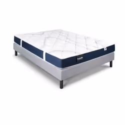 DUNLOPILLO MAGNOLIA Ensemble 140 x 190 - Matelas + Sommier clair - Ep 18 cm - Mousse - Lattes passives - Fabriqué en France