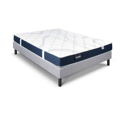 DUNLOPILLO MAGNOLIA Ensemble 140 x 190 - Matelas + Sommier clair - Ep 18 cm - Mousse - Lattes passives - Fabriqué en France