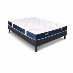 DUNLOPILLO MAGNOLIA Ensemble 160 x 200 - Matelas + Sommier foncé - Ep 18 cm - Mousse - Lattes passives - Fabriqué en France