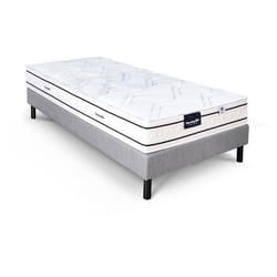 DUNLOPILLO ROMARIN Ensemble 90 x 190 - Matelas + Sommier clair - Ep 20 cm - Ressorts ensachés - Lattes passives - Fabriqué en France