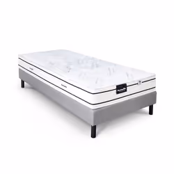 DUNLOPILLO ROMARIN Ensemble 90 x 200 - Matelas + Sommier clair - Ep 20 cm - Ressorts ensachés - Lattes passives - Fabriqué en ...