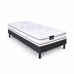 DUNLOPILLO ROMARIN Ensemble 90 x 200 - Matelas + Sommier foncé - Ep 20 cm - Ressorts ensachés - Lattes passives - Fabriqué en ...