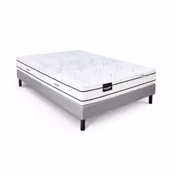 DUNLOPILLO ROMARIN Ensemble 140 x 190 - Matelas + Sommier clair - Ep 20 cm - Ressorts - Lattes passives - Fabriqué en France