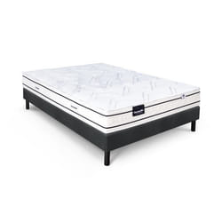 DUNLOPILLO ROMARIN Ensemble 140 x 190 - Matelas + Sommier foncé - Ep 20 cm - Ressorts - Lattes passives - Fabriqué en France