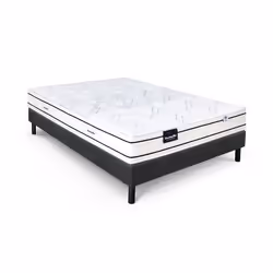 DUNLOPILLO ROMARIN Ensemble 160 x 200 - Matelas + Sommier foncé - Ep 20 cm - Ressorts - Lattes passives - Fabriqué en France