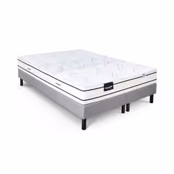 DUNLOPILLO ROMARIN Ensemble 180 x 200 - Matelas + Sommier duo clair - Ep 20 cm - Ressorts - Lattes passives - Fabriqué en Fra ...