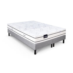 DUNLOPILLO ROMARIN Ensemble 180 x 200 - Matelas + Sommier duo clair - Ep 20 cm - Ressorts - Lattes passives - Fabriqué en France