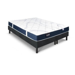 DUNLOPILLO MAGNOLIA Ensemble 160 x 200 - Matelas + Sommier duo foncé - Ep 18 cm - Mousse - Lattes passives - Fabriqué en France