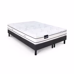 DUNLOPILLO ROMARIN Ensemble 160 x 200 - Matelas + Sommier duo foncé - Ep 20 cm - Ressorts - Lattes passives - Fabriqué en Fra ...