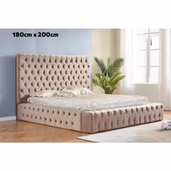 Cadre de Lit ROYAL – Velours – 2 Places 180x200 cm