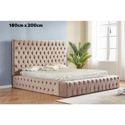 Cadre de Lit ROYAL – Velours – 2 Places 180x200 cm