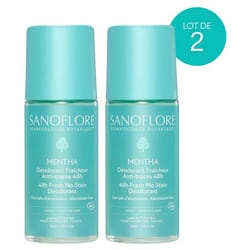 Sanoflore Déodorant Fraîcheur 48H Mentha Roll-On Bio Lot de 2 x 50 ml