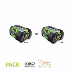 Pack de 2 batteries pour outils EGO POWER, comprenant 1 batterie 6Ah 56V et 1 batterie 4Ah 56V. Solution énergétique polyvale ...