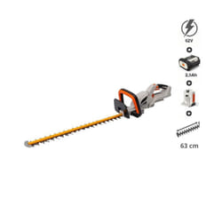 Pack Taille-haie sans fil 62V, lame 63 cm batterie 2,5Ah chargeur rapide Daewoo DALHT62-24
