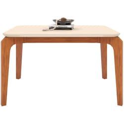 Beaux Meubles Pas Chers - Table à Manger 4-6 Personnes Chêne et Blanc Dessus Verre l 136 h 80 p 90 cm