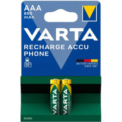 Sos Accessoire Lot de 2 piles rechargeables aaa LR03 nimh 800MAH pour Accessoires et entretien Varta 58398101402