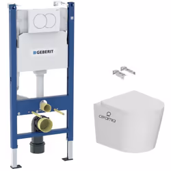 Caractéristiques du pack WC bâti-support Geberit Duofix 112cm + WC suspendu sans bride Ceramia + abattant SoftClose + plaque  ...