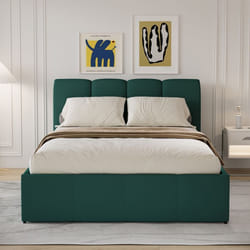 Lit nuage coffre 160x200cm velours vert BALTIMORE, Concept Usine - 160 x 200 cm