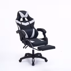 Chaise gaming de bureau ergonomique inclinable noir et blanc Altair, Concept Usine