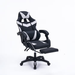 Chaise gaming de bureau ergonomique inclinable noir et blanc Altair, Concept Usine