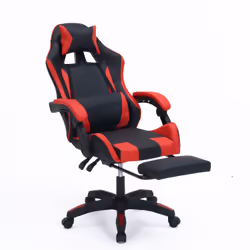 Chaise gaming de bureau ergonomique inclinable noir et rouge Altair, Concept Usine