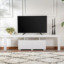 Meuble TV avec placards blanc 180cm BASO, Concept Usine