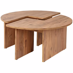 Table basse ronde duo pin atlantique 90cm Ce duo de tables basses en finition pin atlantique apporte à votre salon un souffle ...