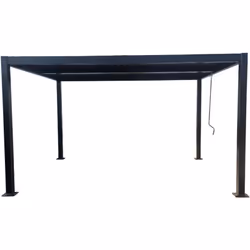 Pergola bioclimatique 4x3m structure et lames en aluminium gris anthracite Transformez votre terrasse ou jardin en un véritab ...
