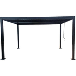 Pergola bioclimatique 4x3m structure et lames en aluminium gris anthracite NAXOS