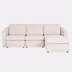 Canapé modulable 3 places beige avec pouf KONEKT, Concept Usine