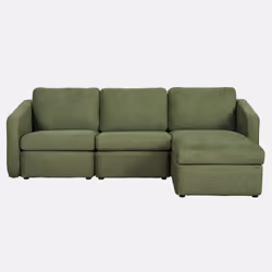Canapé modulable 3 places vert avec pouf KONEKT, Concept Usine