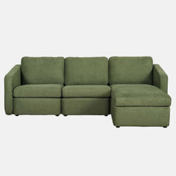 Canapé modulable 3 places vert avec pouf KONEKT, Concept Usine