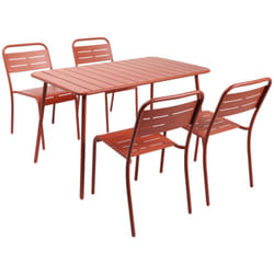 Salon de jardin repas 4 à 6 places terracotta BERGAME, Concept Usine