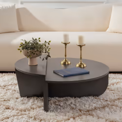 Table basse ronde podium anthracite 90cm VARI, Concept Usine