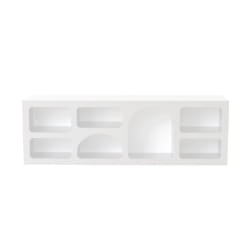 Buffet bas 7 niches design organique blanc 160x50cm FERLIS