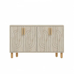 Concept-usine - rody - Buffet à 4 portes effet travertin nervuré 120x73cm