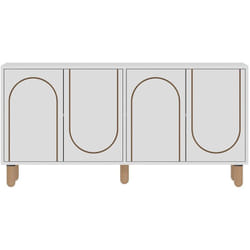 Buffet 4 portes blanc design graphique 150x73cm VIRET, Concept Usine