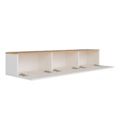Meuble TV suspendu avec placards 150cm blanc et bois HAL