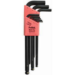 Lot de 9 clés® d'angle à pointe sphérique ProHold en métrique 1,5-10 mm Bondhus 74999