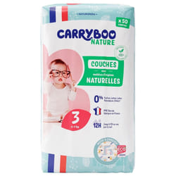 Carryboo Nature Couches Naturelles à Motif 50 Couches Taille 3 (4-9Kg)