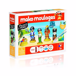 Mako Moulages - Pirates à bord 5 Moules pour Enfant - Coffret de loisirs créatifs avec plâtre et peinture