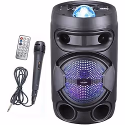 INOVALLEY KA02 BOWL- Enceinte lumineuse Bluetooth 400W - Fonction Karaoke - Boule kaleidoscope LED multicolore - Port USB, Mi ...