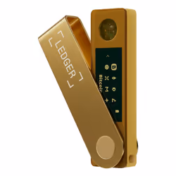 Ledger Nano X, Bitcoin, Ethereum, NFT, Portefeuille matériel pour clé USB, Or, Bluetooth + USB, USB Type-C, Lithium-Ion (Li-I ...