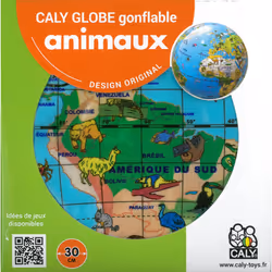 Caly Toys Globe gonflable 30 animaux globe, 4 an(s), PVC, Multicolore
