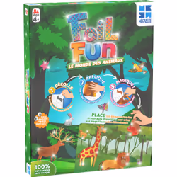 MEGABLEU Foil Fun - Le Monde des Animaux, Kit de loisirs créatifs pour enfants, 4 an(s), Multicolore