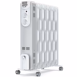 Supra ORSO 2500, Chauffage électrique à bain d’huile, Huile, Intérieure, Sol, Gris, Blanc, Rotatif
