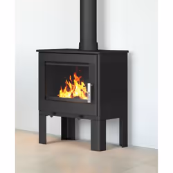 Supra GABY, Pose libre, Noir, Fonte, Haut/Arrière, Bois de chauffage, 150 m²