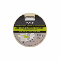 Adhésif de protection/masquage AMT Tous types de peintures Bande cache 50mm x 25M - Lignes droites