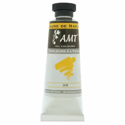Peinture à lhuile fine en tube jaune de naples 45ml - Amt