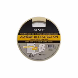 Adhésif de protection/masquage AMT Tous types de peintures Bande cache 50mm x 25M - Lignes droites